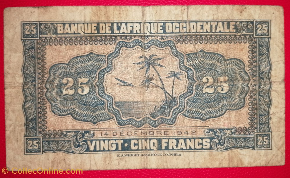 billets afrique occidentale francaise p 030a 25 francs nd1942