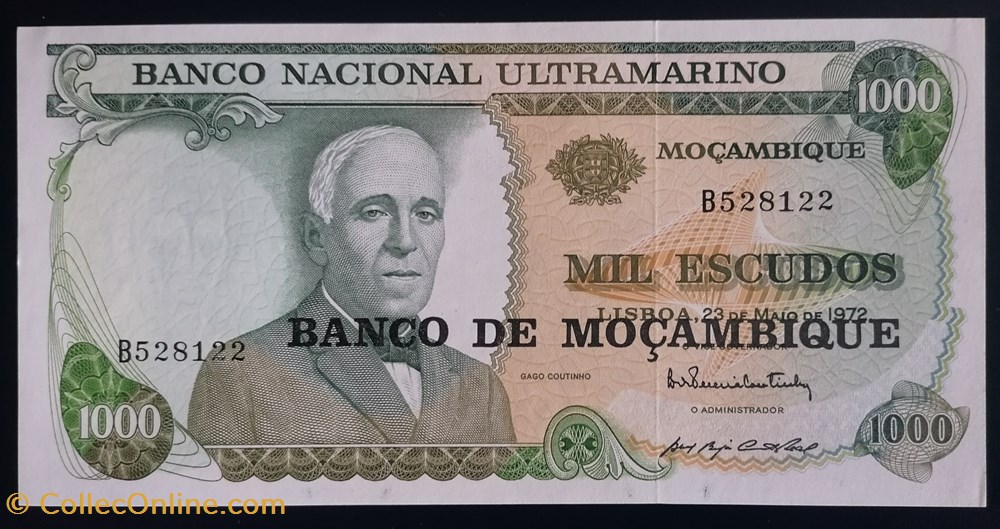 billet afrique mozambique p 119 1000 escudos mozambicains 1976