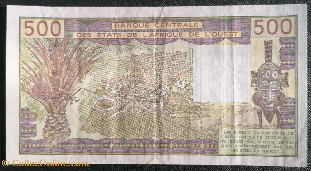 billets afrique de ouest etats p 706 kl 500 francs 1990