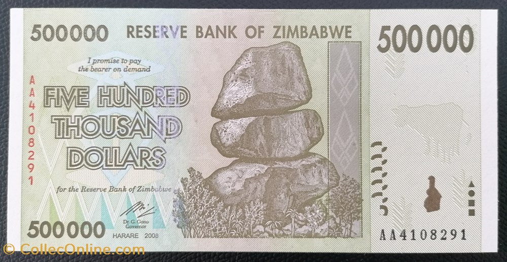 billet afrique zimbabwe p 076 500 000 dollars 2008