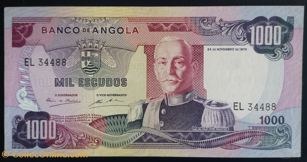 billet afrique angola p 103 1000 escudos 1972
