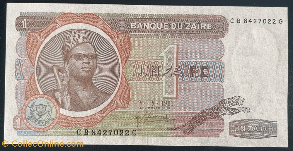 billet afrique zaire p 019b 2 1 zaire 1981