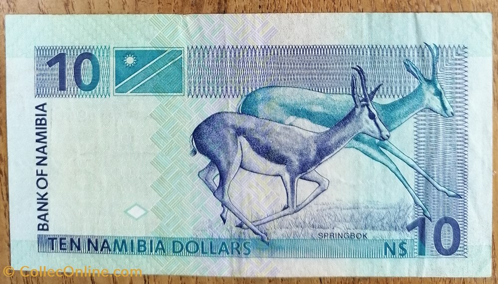 Namibie P-04b 10 dollars 2001 billet afrique namibie p 04b 10 dollars 2001