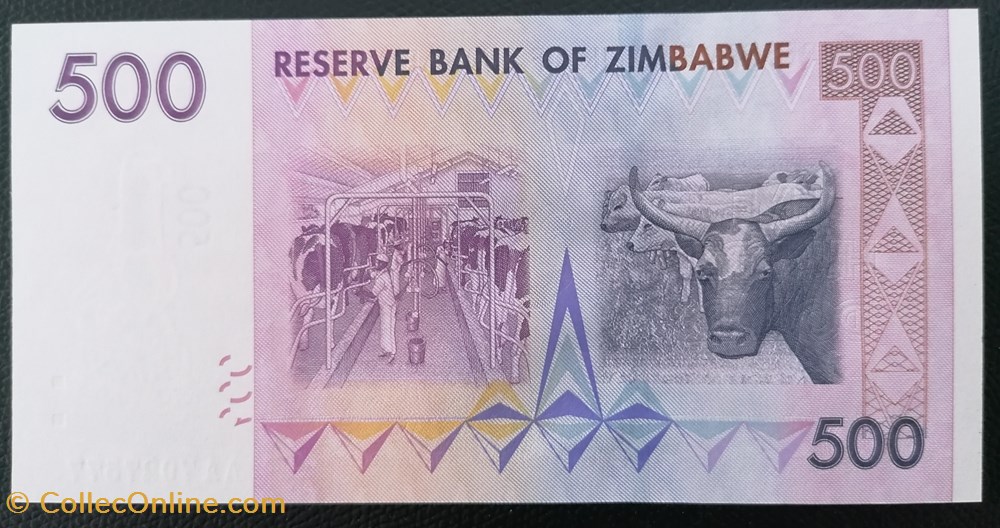 billet afrique zimbabwe p 070 500 dollars 2007