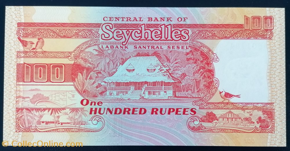Seychelles P-035 100 roupies 1989 billet afrique seychelles p 035 100 roupies 1989