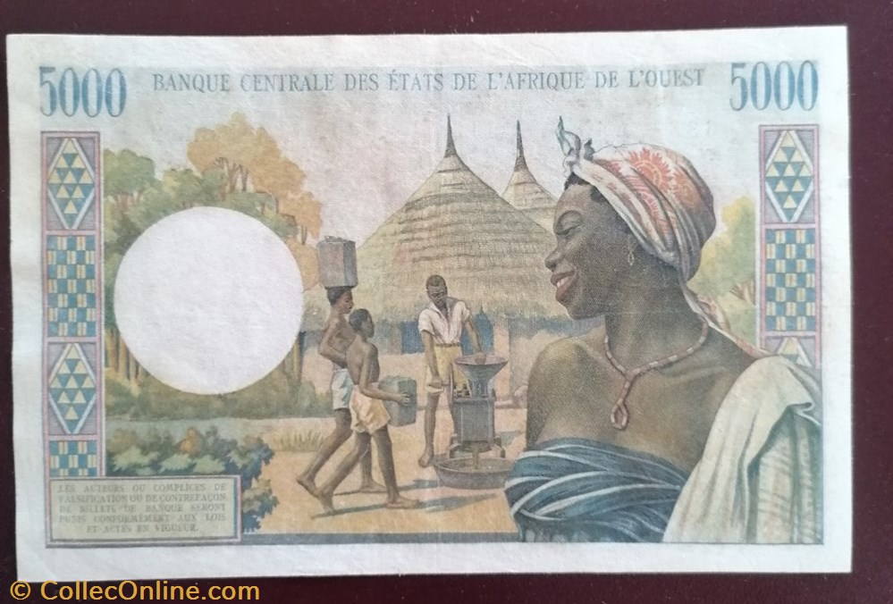 billet cote ivoire afrique de ouest etats p 104ae 5000 francs