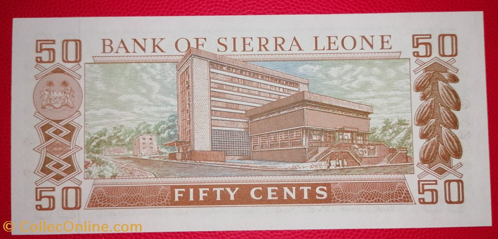 Sierra Leone P-04e 50 Cents 1984 billets afrique guinee sierra leone p 04e 50 cents 1984