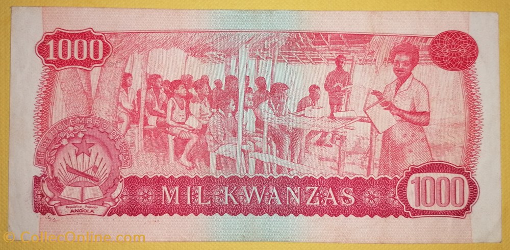 Angola P-117a 1000 Kwanzas 1979 billets afrique angola p 117a 1000 kwanzas 1979