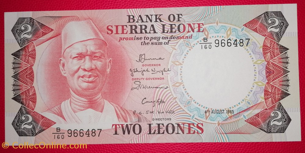 billets afrique guinee sierra leone p 06h 2 leones 1985