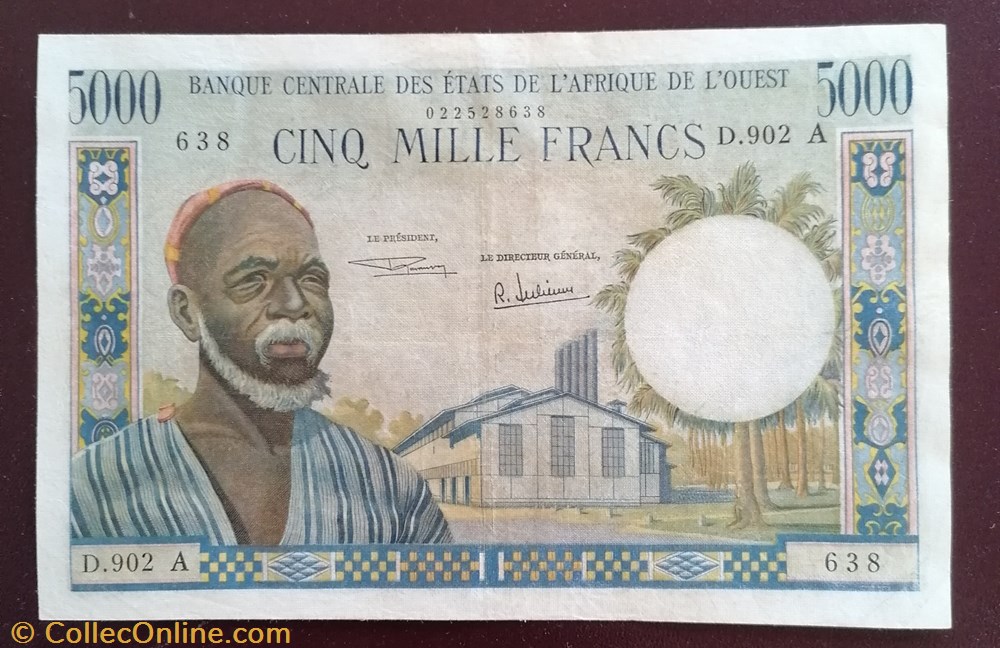 billet cote ivoire afrique de ouest etats p 104ae 5000 francs