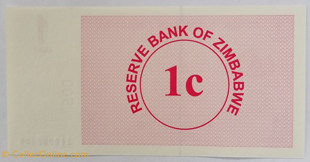 billet afrique zimbabwe p 033 1 cent 2006