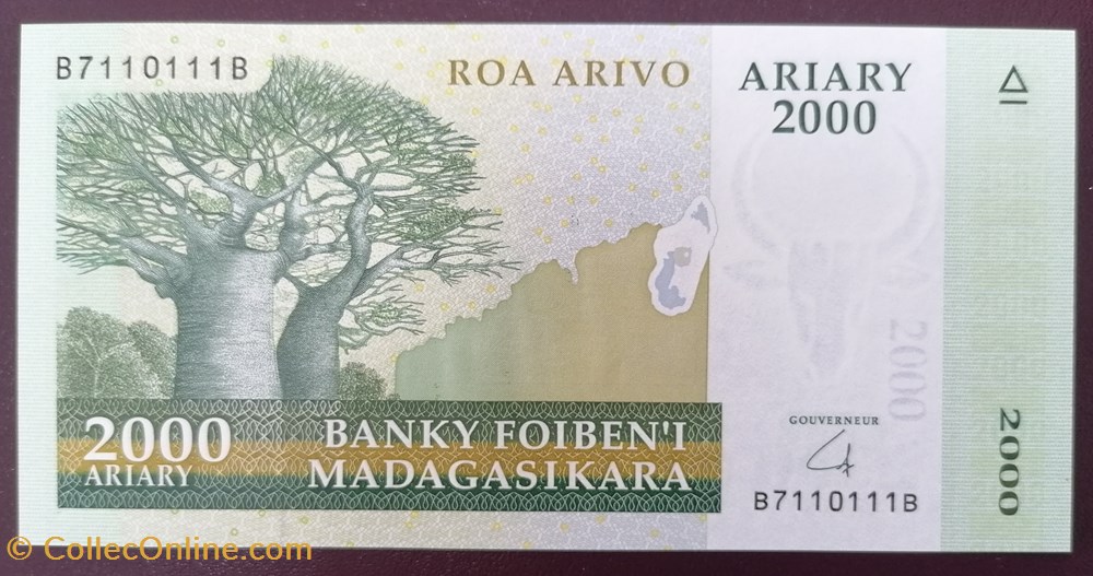 Madagascar P-090b 2000 ariary 2008 billet afrique madagascar p 090b 2000 ariary 2008