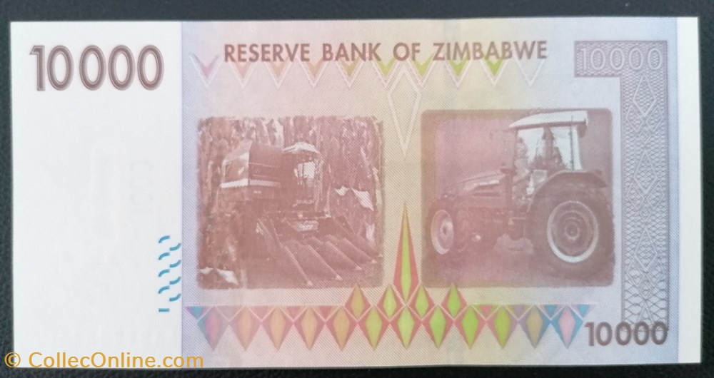 billet afrique zimbabwe p 072 10 000 dollars 2008