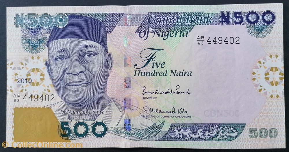 Nigéria P-030i 500 Naira 1967 billet afrique nigerium nigeria p 030i 500 naira 1967