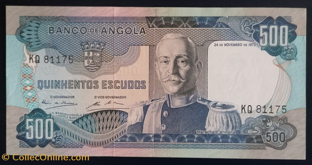 billet afrique angola p 102 500 escudos 1972