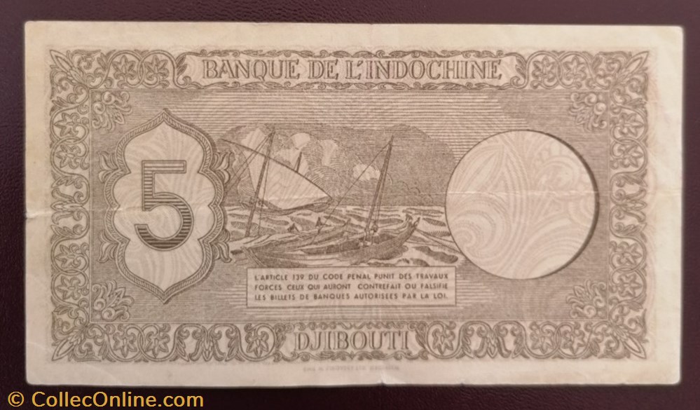 5 francs "Palestine" billet asie indochine 5 francs palestine