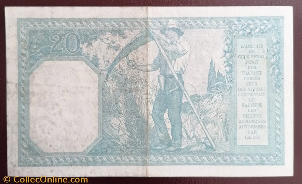 France P-074a 20 francs Bayard 1917 billet europe france p 074a 20 francs bayard 1917