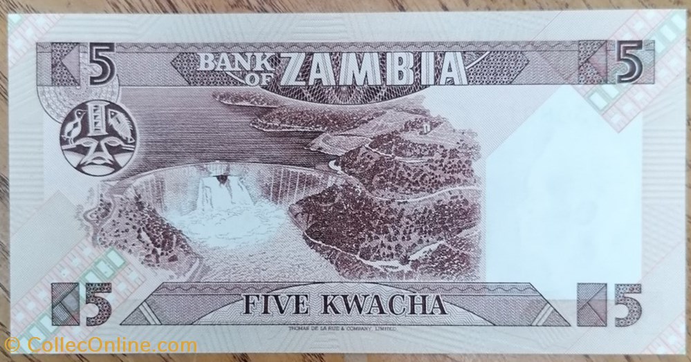 Zambie P-25d 5 Kwacha ND 1986-88 billets afrique zambie p 25d 5 kwacha nd 1986 88
