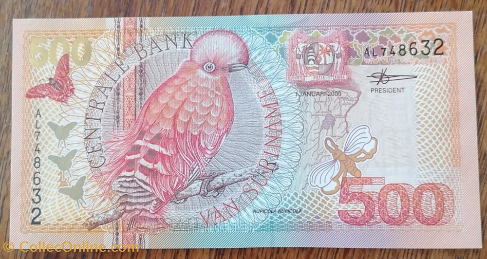 500 Gulden Surinam 2000 billet amerique du sud suriname 500 gulden surinam 2000