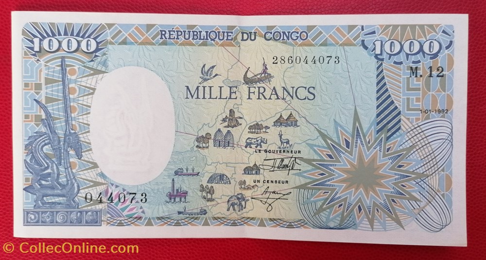 Congo P-011 1000 francs 1992 billets afrique republique democratique du congo p 011 1000 francs 1992