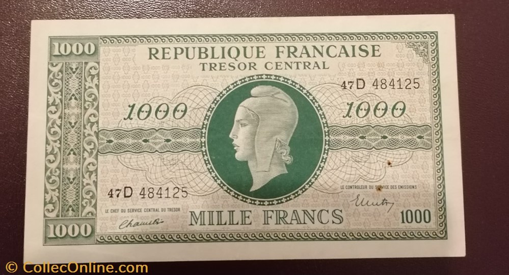 France P-107a.2 1000 francs Tresor billets europe france p 107a 2 1000 francs tresor