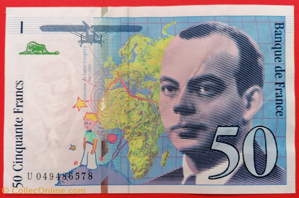 France P-157Аd.2 50 francs St Exupéry 1999 billet europe france p 157 d 2 50 francs st exupery 1999