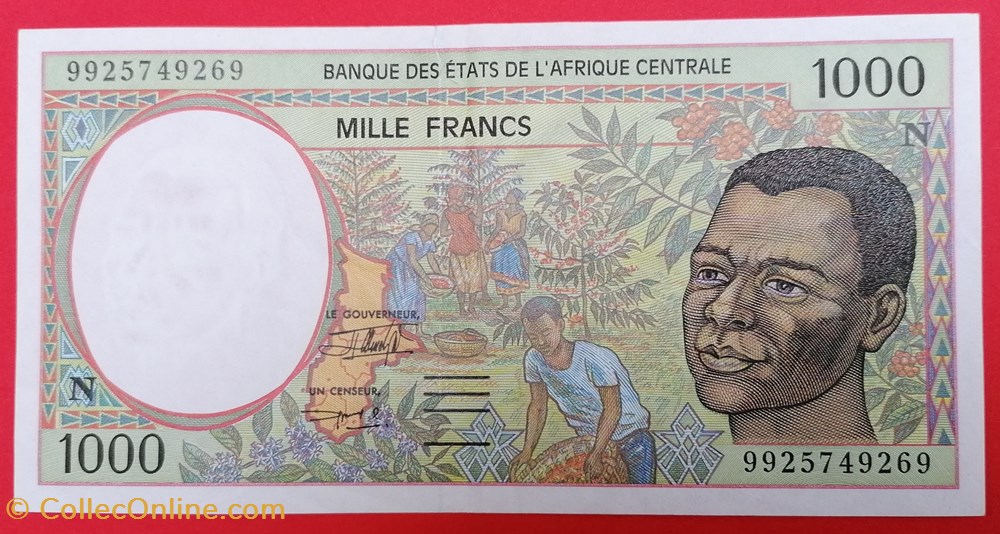Afrique centrale (Etats de l') P-502Nf 1000 francs 1999 billets afrique centrale etats de p 502nf 1000 francs 1999