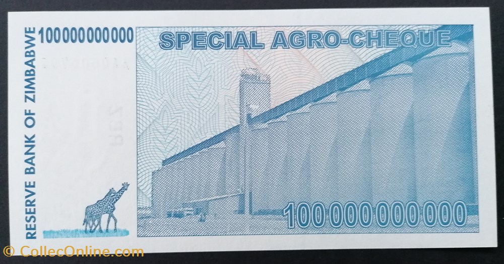 billet afrique zimbabwe p 064 100 billion dollars 2008