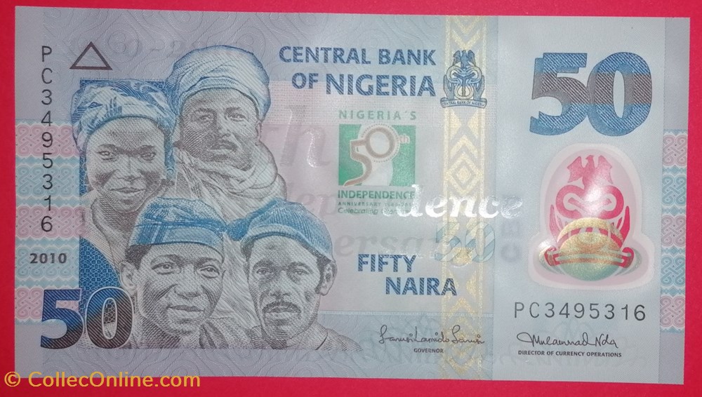 Nigeria P-037 50 Naira 2010 billets afrique nigeria p 037 50 naira 2010