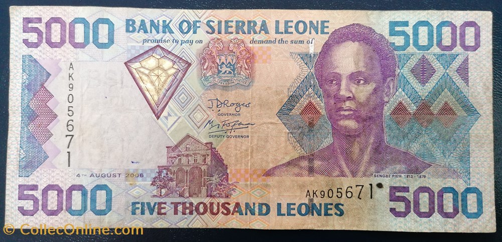 Sierra Leone P-27c 5 000 leones 2006 billet afrique sierra leone p 27c 5 000 leones 2006