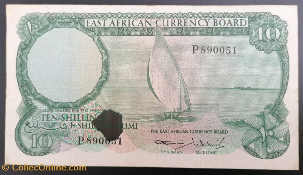 Afrique orientale anglaise P-046a 10 shillings ND1964 billets britannique afrique orientale anglaise p 046a 10 shillings nd1964