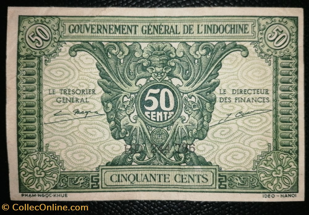 Indochine P-091a 50 cents 1942 billet asie indochine p 091a 50 cents 1942