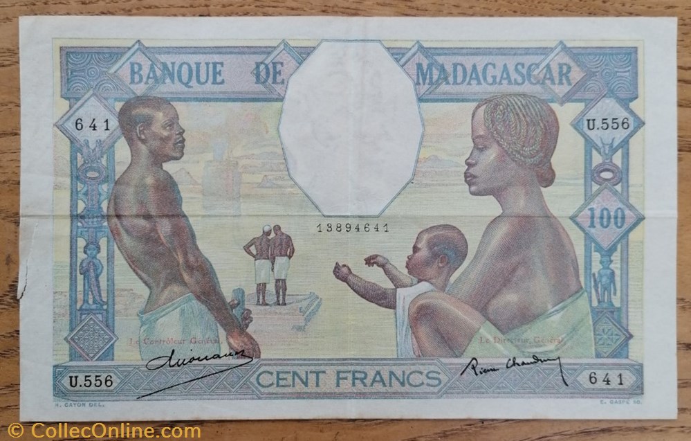 Madagascar P-040a.2 100 francs ND 1937 billet afrique madagascar p 040a 2 100 francs nd 1937