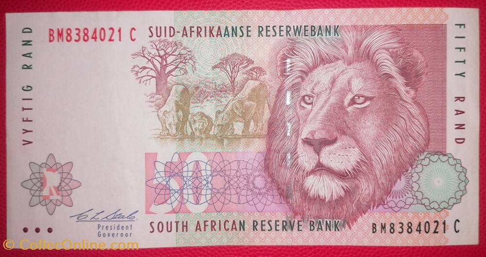 Afrique du sud P-0125b 50 RAND ND 1992 billets afrique du sud p 0125b 50 rand nd 1992