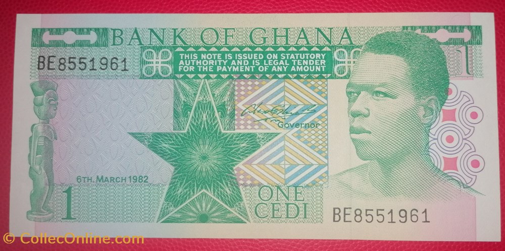 Ghana P-017b 1 cedi 1982 billets afrique ghana p 017b 1 cedi 1982
