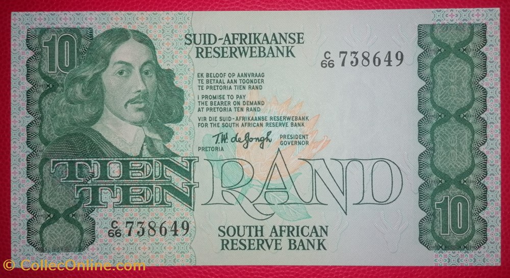 billets afrique du sud p 0120a 10 rand 1978
