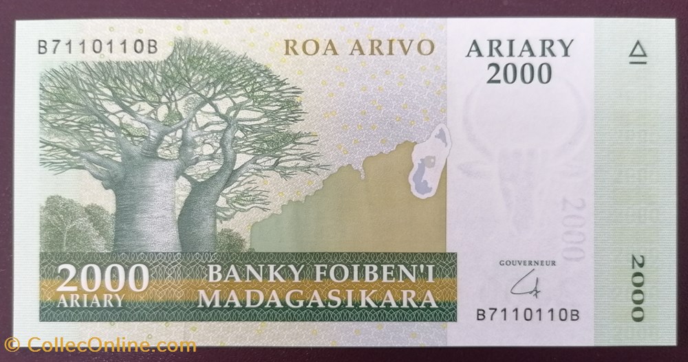 Madagascar P-090b 2000 ariary 2008 billet afrique madagascar p 090b 2000 ariary 2008