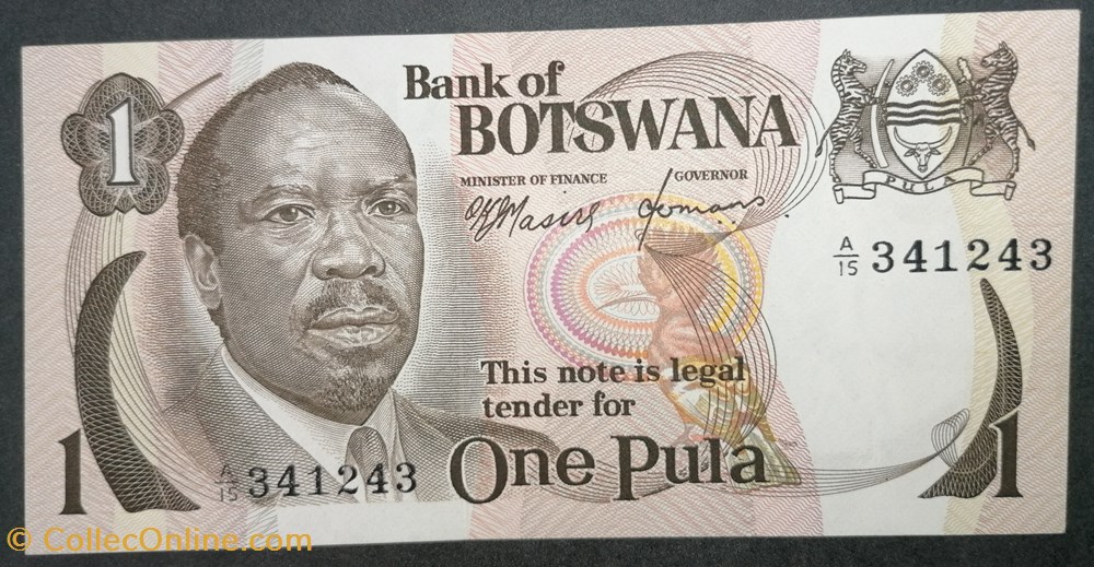 Botswana P-01a 1 Pula 1976-1979 ND billets afrique botswana p 01a 1 pula 1976 1979 nd