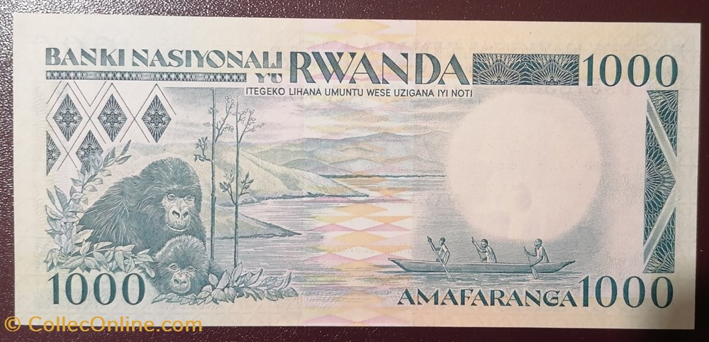 Rwanda P-021a 1000 francs 1988 billet afrique rwandum rwanda p 021a 1000 francs 1988
