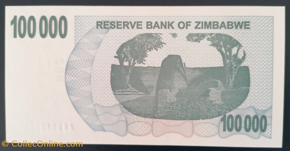 billet afrique zimbabwe p 048b 100 000 dollars 2007
