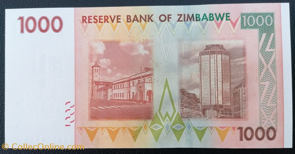 billet afrique zimbabwe p 071 1 000 dollars 2007