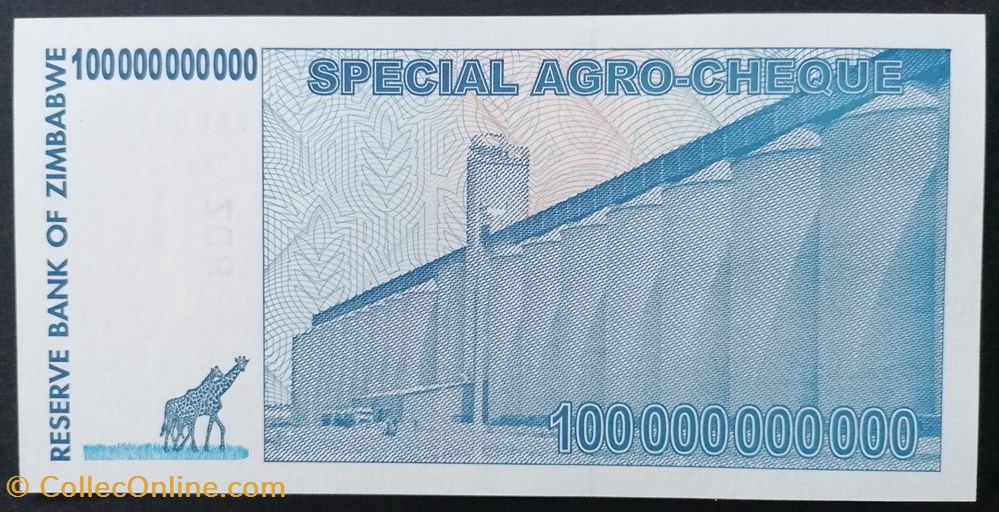 billet afrique zimbabwe p 064 100 billion dollars 2008