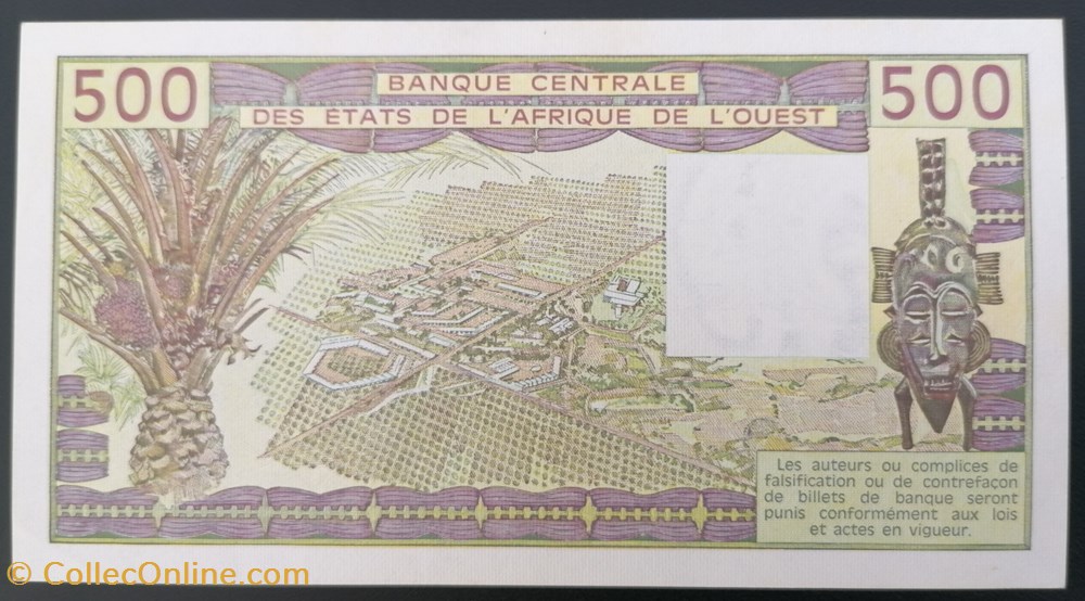billets l afrique de ouest etats p 106 aj 500 francs 1986