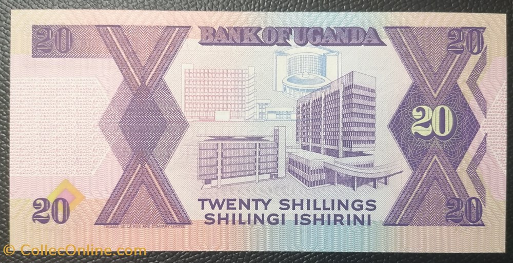 billet afrique ougandum ouganda p 029a 20 shillings 1987
