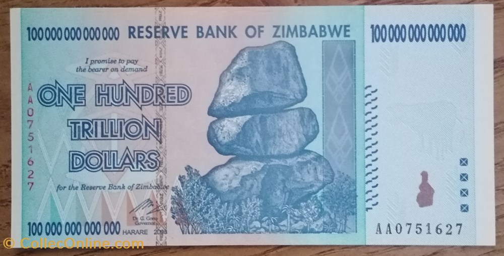 billet afrique zimbabwe p 091 100 trillion dollars 2008