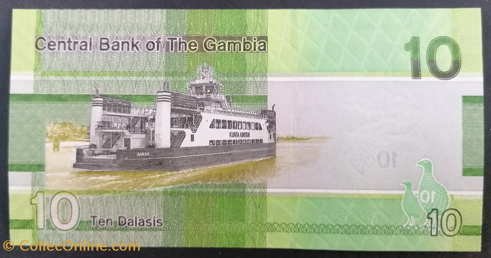 Gambie P-038a 10 Dalasis 2019 billets afrique gambie p 038a 10 dalasis 2019