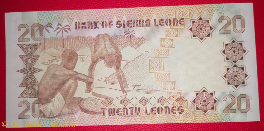 billets afrique guinee sierra leone p 014b 20 leones 1984