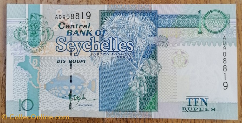 Seychelles P-036 10 rupees 1998 billet afrique seychelles p 036 10 rupees 1998