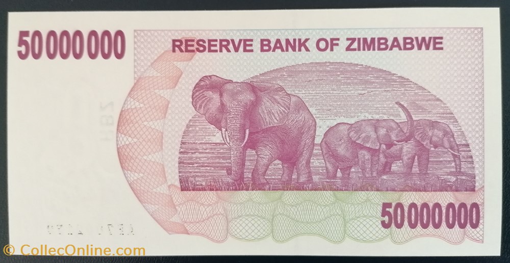 billet afrique zimbabwe p 057 50 million dollars 2008