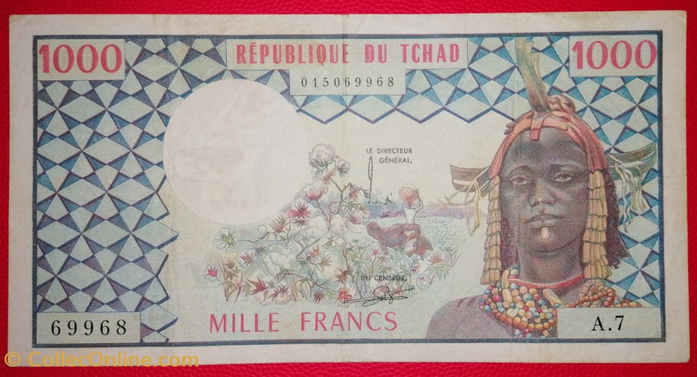 TCHAD P-03a.2 1000 francs 1978 billets afrique mali tchad p 03a 2 1000 francs 1978